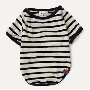 NWT Maxbone x Kule Dog Shirt Striped New White Blue Medium Frenchie